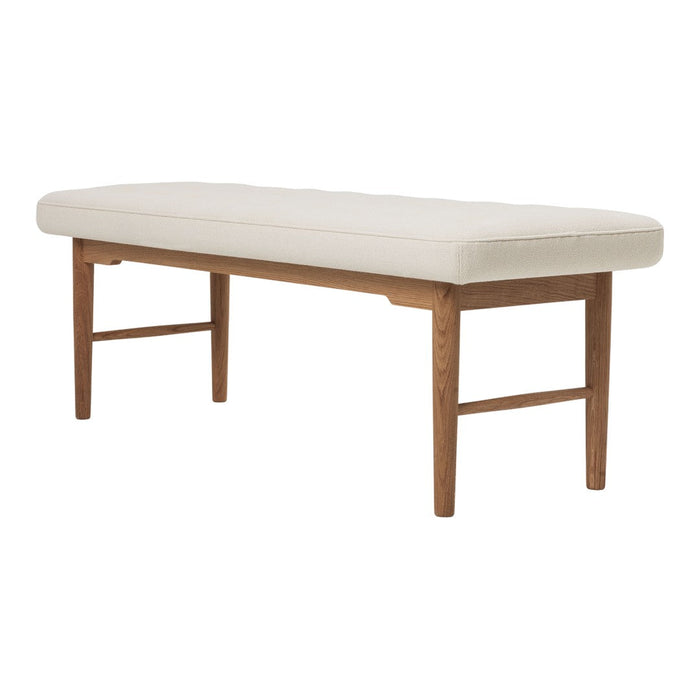 Neutral beige cushion with a light wood frame, offering a clean, minimalistic design perfect for any decor style.