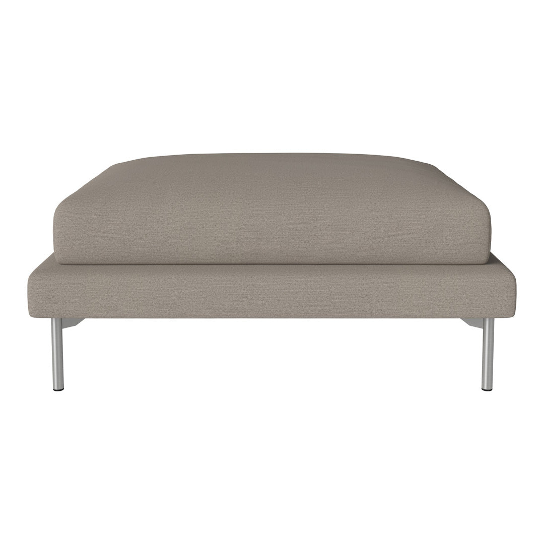 Neutral gray sofa with a smooth, minimalist design and sleek metal legs, perfect for modern aesthetics.
