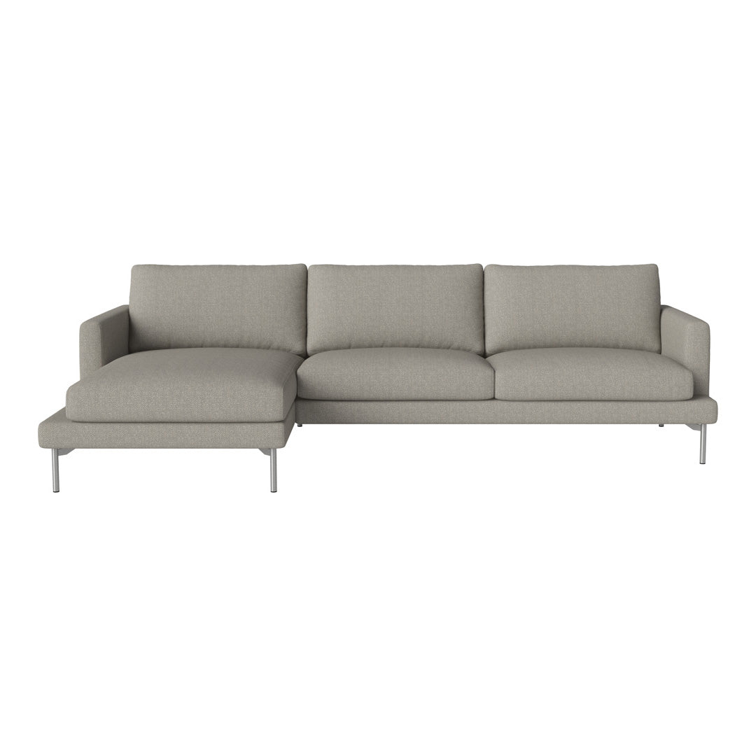 Light gray fabric sectional sofa with a clean, modern design and subtle texture, perfect for contemporary decor.