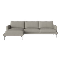 Light gray fabric sectional sofa with a clean, modern design and subtle texture, perfect for contemporary decor.