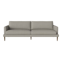 Light gray, minimalist sofa with clean lines and wooden legs, perfect for modern decor. Soft texture, no patterns.