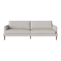 Light gray upholstered sofa with a simple, modern design and subtle textured pattern. Ideal for contemporary interiors.