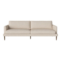 Light beige sofa with a smooth, minimalist design and subtle texture. Perfect for modern living spaces.