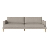 Light gray fabric sofa with clean lines and natural wood legs, offering a minimalist and modern design.