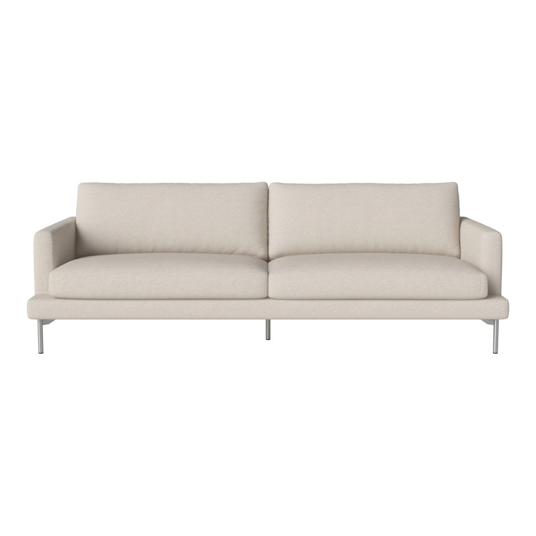 Light beige modern sofa with a minimalist design and smooth fabric texture. Perfect for contemporary decor.