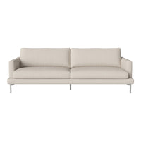 Light beige modern sofa with a minimalist design and smooth fabric texture. Perfect for contemporary decor.