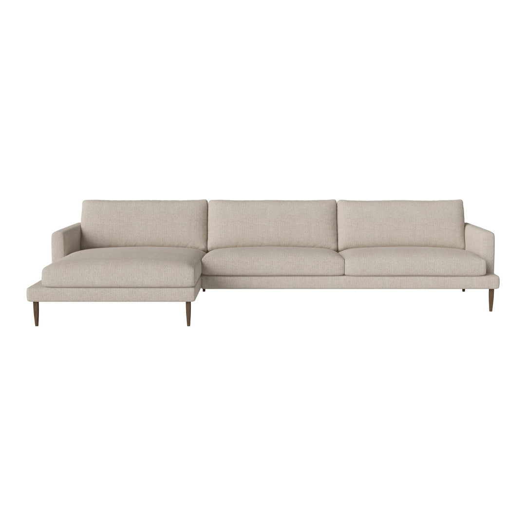 Light beige sectional sofa with clean lines and a modern pattern, perfect for contemporary living spaces.