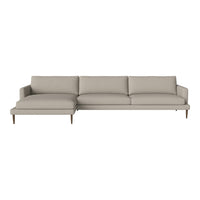 Light gray fabric sectional sofa with clean lines and subtle texture, perfect for modern living spaces.