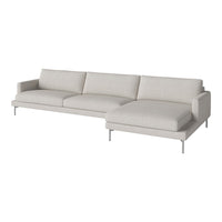 Light beige sectional sofa with a smooth fabric texture and clean, modern lines. Ideal for contemporary living spaces.