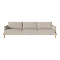 Neutral beige sofa with a smooth texture and minimalist design, featuring light wooden legs. Perfect for modern decor.