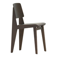 Modern wooden chair in a rich dark brown finish with a sleek, minimalist design.