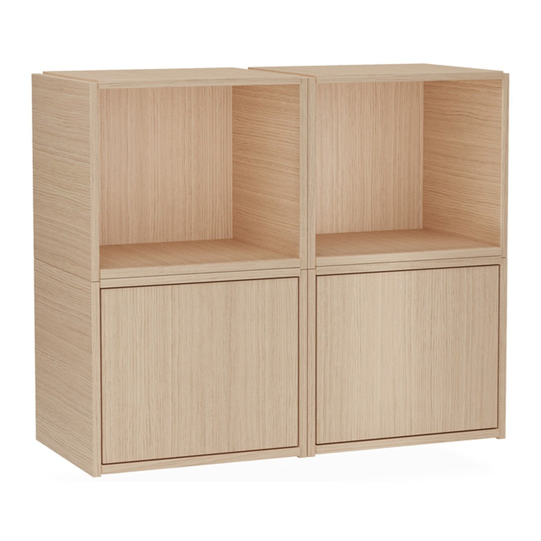 Light oak wood cube shelf with a minimalist design and smooth, natural grain pattern. Versatile storage solution.