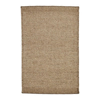Textured beige rug with a woven pattern and subtle border detail, perfect for enhancing any space.