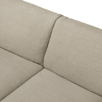 Light beige fabric with a smooth texture and subtle stitching detail, ideal for modern home decor.
