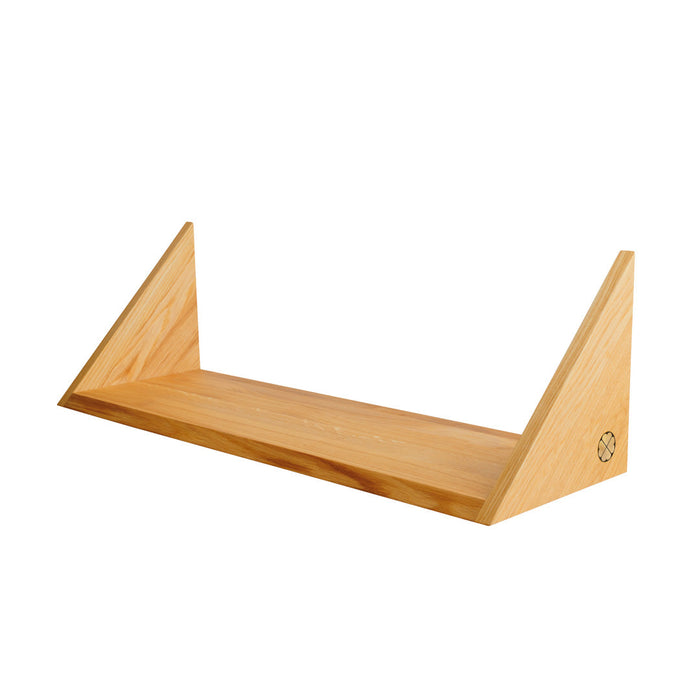 Natural wood shelf in light maple finish with smooth, clean lines and a geometric design. Perfect for minimalistic decor.