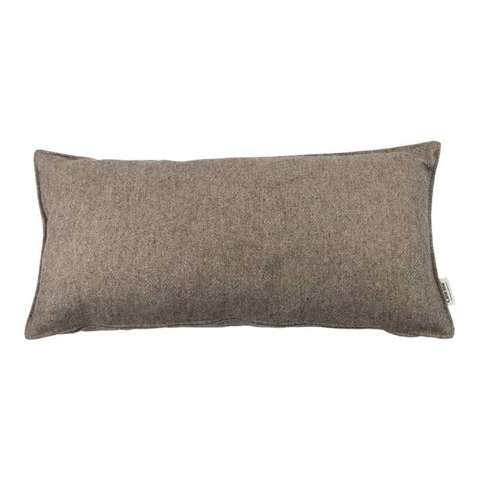 Long rectangular pillow in a textured, deep brown hue with a subtle, cozy pattern. Perfect for any decor.