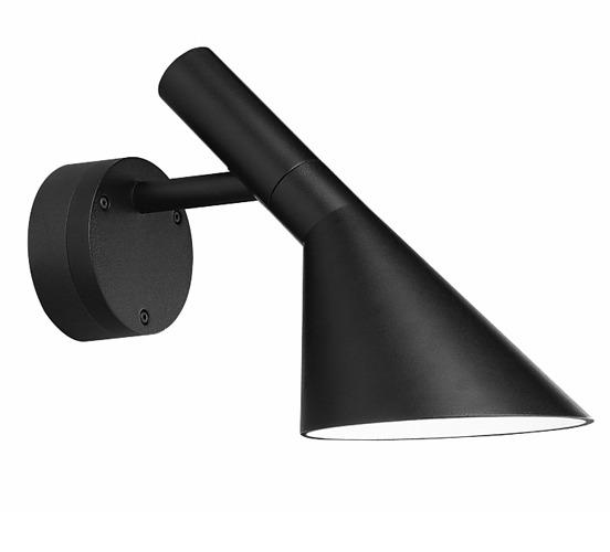 Sleek black wall-mounted lamp with a modern geometric design and matte finish, perfect for contemporary decor.