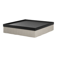 Modern black and beige square bed base with a sleek pattern and clean lines. Ideal for contemporary decor.