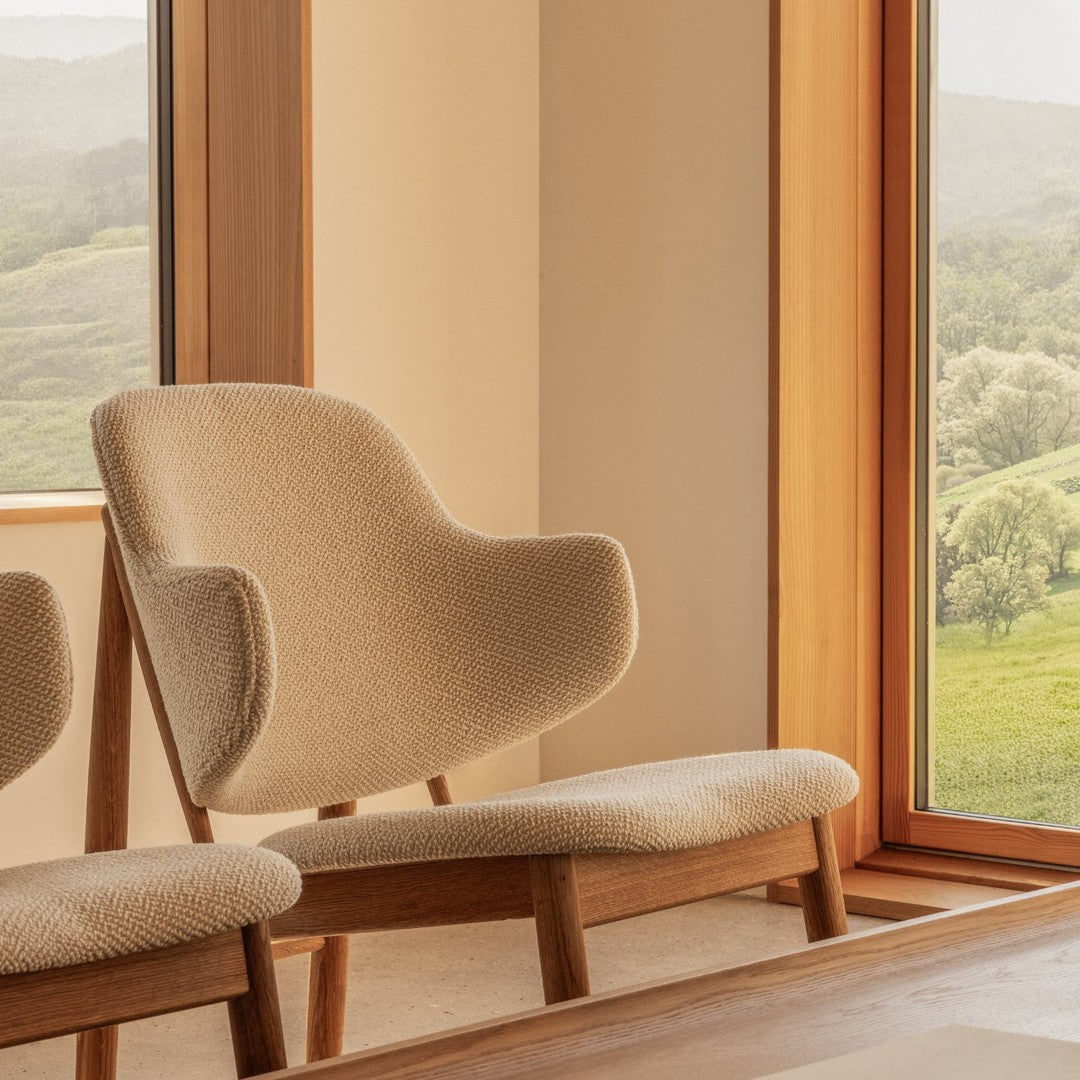 The Penguin Wooden Lounge Chair - Fully Upholstered