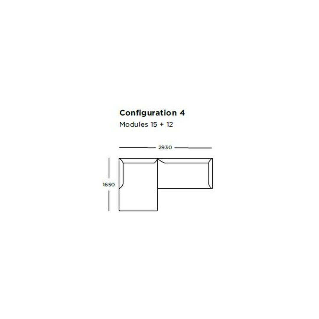 Configuration 4 sectional sofa design featuring a sleek, modern outline with clean lines and versatile color options.