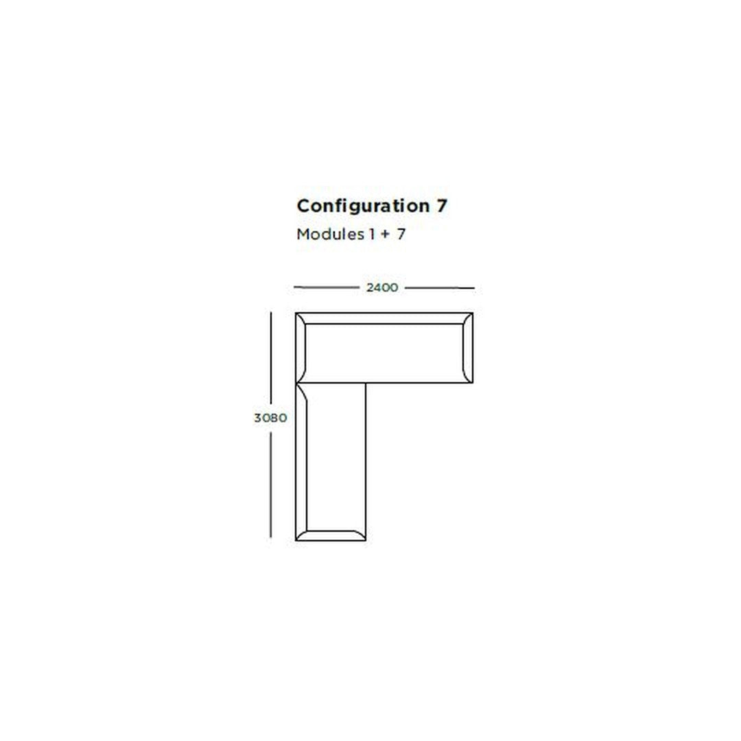 "Configuration 7 layout showing sleek lines and modern design in a neutral color palette."