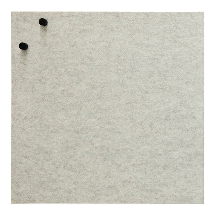 Light gray felt board with a soft texture, featuring two small black pins for functional style.