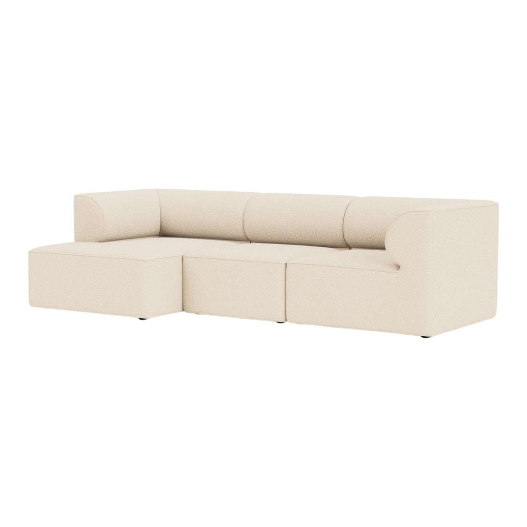 Beige modern sectional sofa with clean lines and smooth upholstery, perfect for minimalist decor.