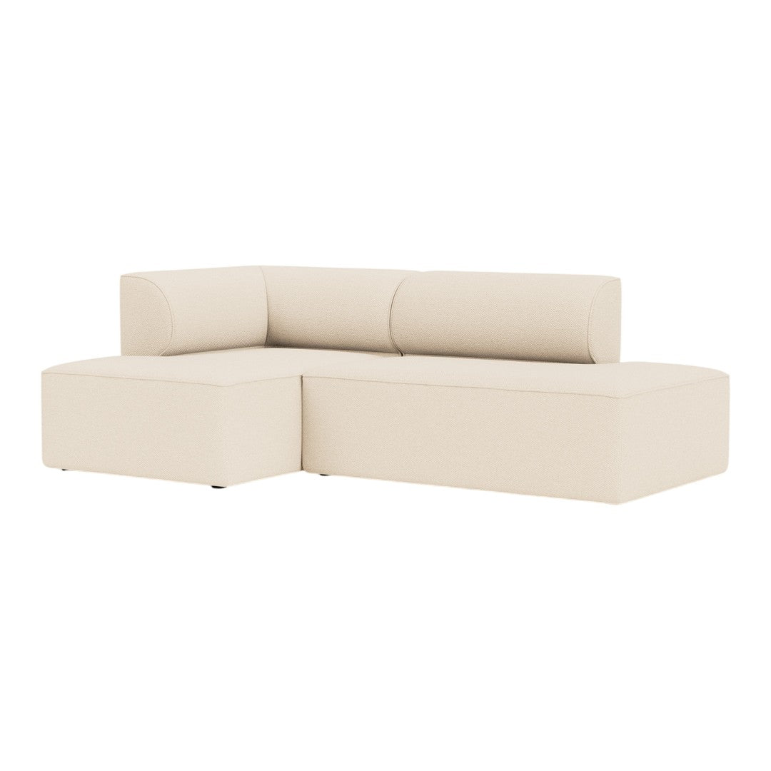 Beige contemporary sectional sofa with smooth, minimalist design and clean lines. Ideal for modern living spaces.