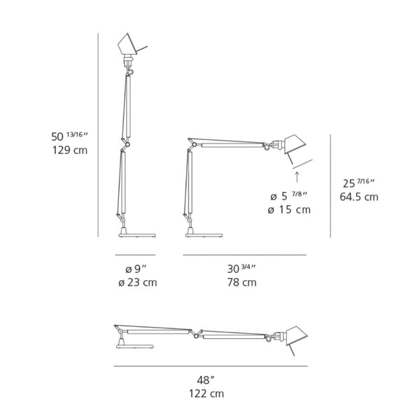 "White and silver desk lamp with sleek modern lines and articulated arm design for adjustable lighting."