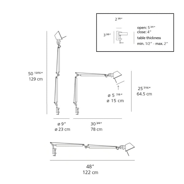 Adjustable desk lamp with sleek silver finish and minimalist design, featuring articulated arms and a soft white shade.