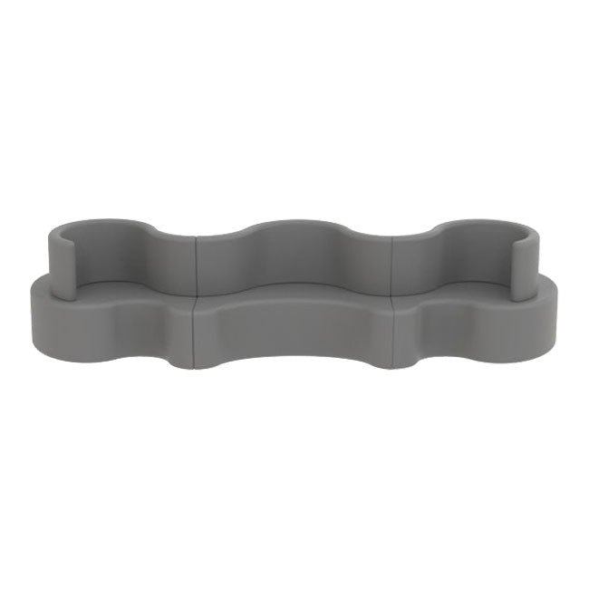 Gray wavy three-section design product with a smooth, modern finish. Perfect for versatile home decor accents.