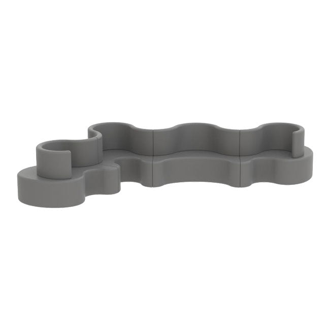 Gray wavy sculpture with a smooth matte finish, featuring a modern, abstract design. Perfect for decor enhancement.