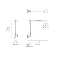 Minimalist line drawing in black and white showcasing sleek, modern light fixture dimensions and design details.
