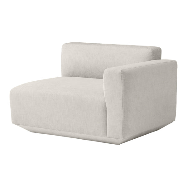 Light beige upholstered armchair with a modern, minimalistic design and soft textured fabric. Perfect for contemporary spaces.