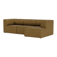 Brown textured sectional sofa with clean lines and geometric shape, perfect for modern living spaces.