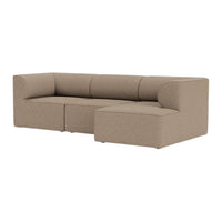 Beige sectional sofa with clean lines and a textured fabric for a modern look. Perfect for any living space.