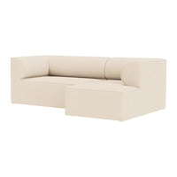 Beige modular sofa with a minimalist design and smooth, textured fabric. Ideal for modern living spaces.