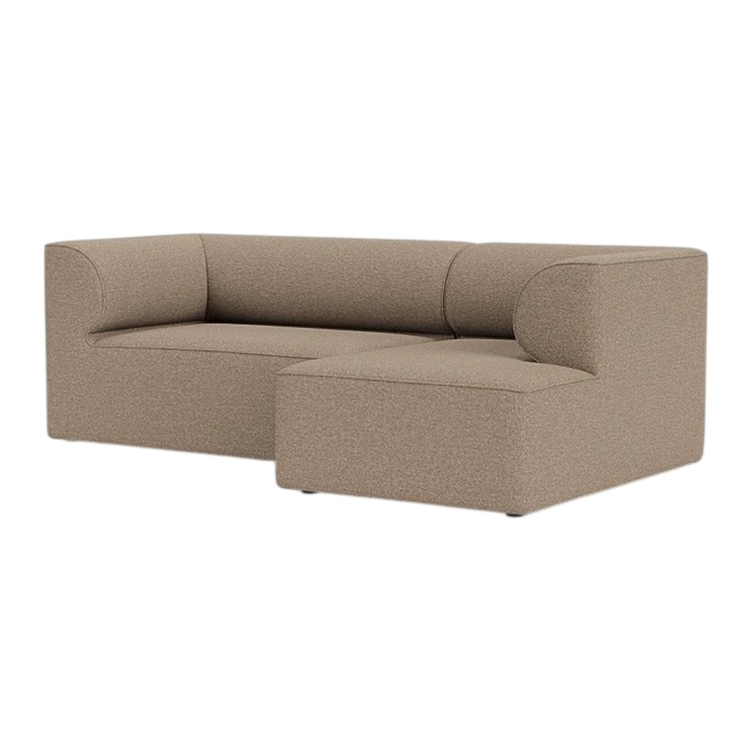 Beige modular sofa with a textured fabric pattern and contemporary design, featuring clean lines and minimalist style.