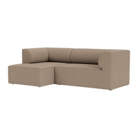 Beige sectional sofa with a smooth, textured fabric and modern, minimalist design. Perfect for contemporary spaces.