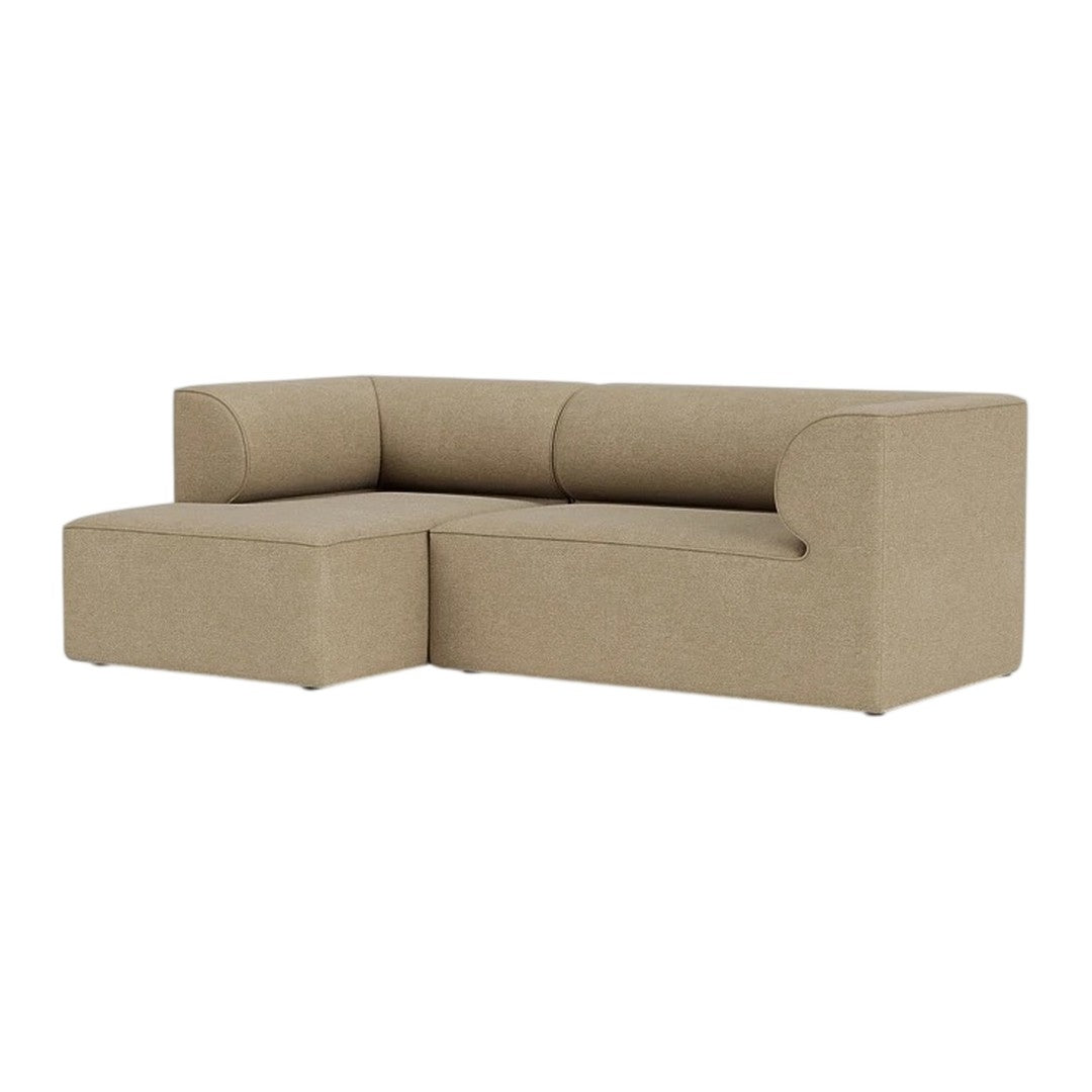 Beige sectional sofa with a minimalist design and textured fabric. Perfect for modern or cozy interiors.