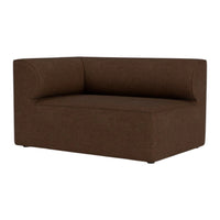 Textured brown fabric chaise lounge with a rounded back and modern design. Perfect for stylish living spaces.