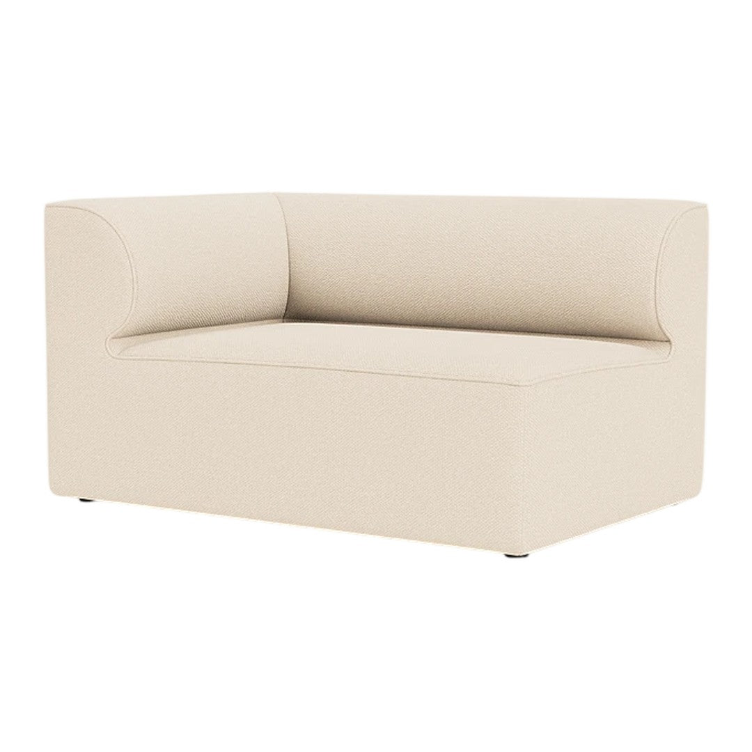 Gray upholstered sofa with a modern design and sleek, minimalist shape, featuring a smooth texture.