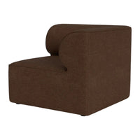 Modern brown upholstered chair with a smooth texture and minimalist design, perfect for contemporary spaces.
