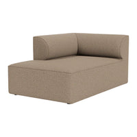Gray modern lounge chair with a smooth, minimalist design and rounded armrest, perfect for contemporary decor.