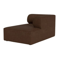 Brown modular sofa with a smooth, solid fabric finish and a rounded armrest design. Perfect for modern living spaces.
