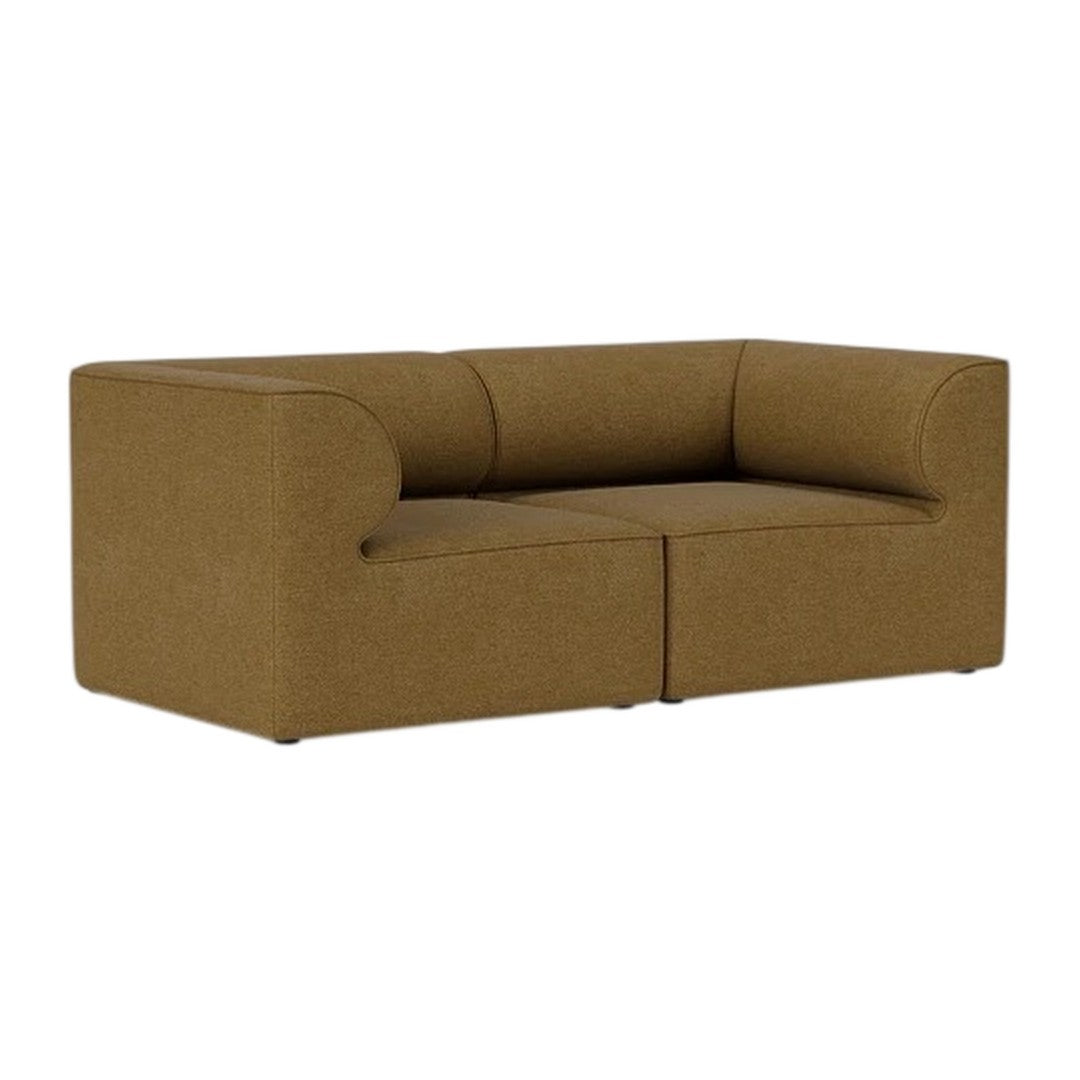 Textured brown sofa with subtle speckled pattern, featuring a modern, blocky design for contemporary decor.