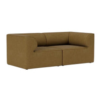 Textured brown sofa with subtle speckled pattern, featuring a modern, blocky design for contemporary decor.