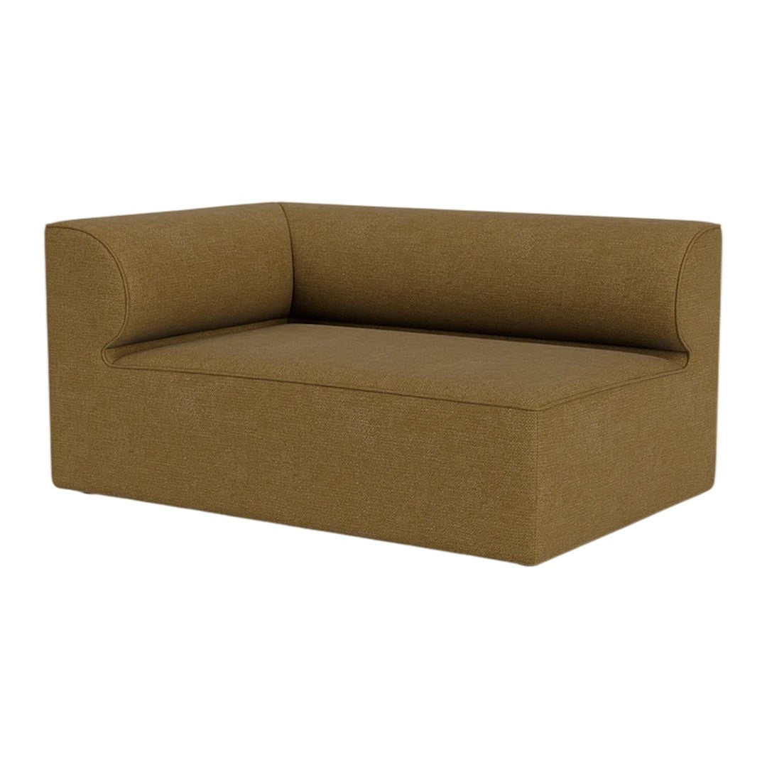 Brown fabric sofa with a minimalist design and smooth texture, perfect for modern interiors.