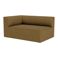 Brown fabric sofa with a minimalist design and smooth texture, perfect for modern interiors.