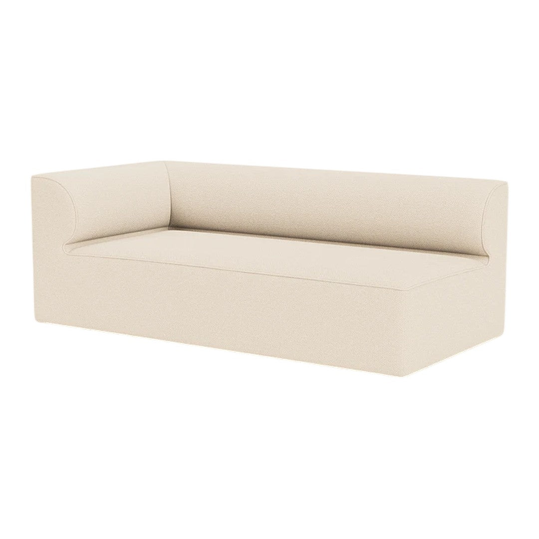Gray modular sofa with a smooth, minimalist design and rounded backrest. Perfect for modern interiors.
